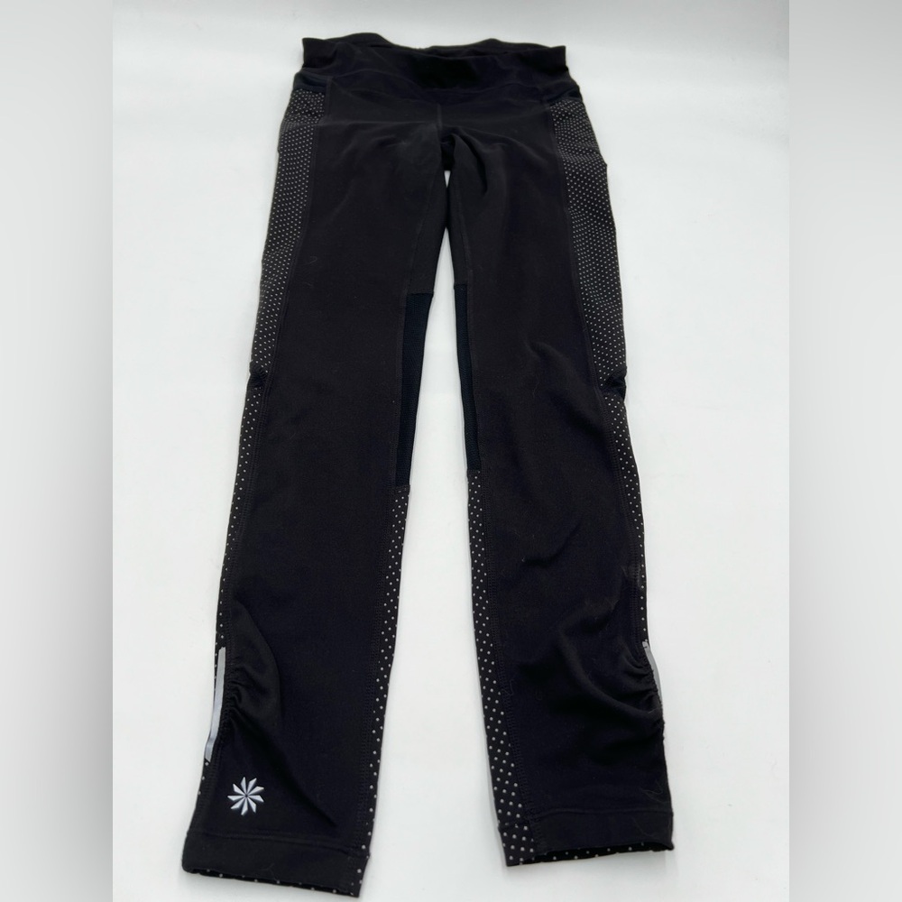 Athleta dot be free black and gray reflective running leggings size XS. - Picture 1 of 8